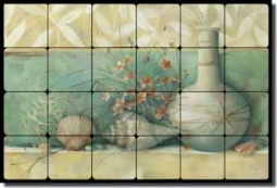 Montillio Sea Life Shells Tumbled Marble Tile Mural 24" x 16" - OB-LM54b