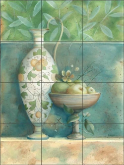 Tuscan Mela by Louise Montillio Ceramic Tile Mural - OB-LM55b