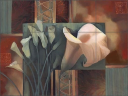 Calla Tapestry by Louise Montillio Ceramic Tile Mural OB-LM60a