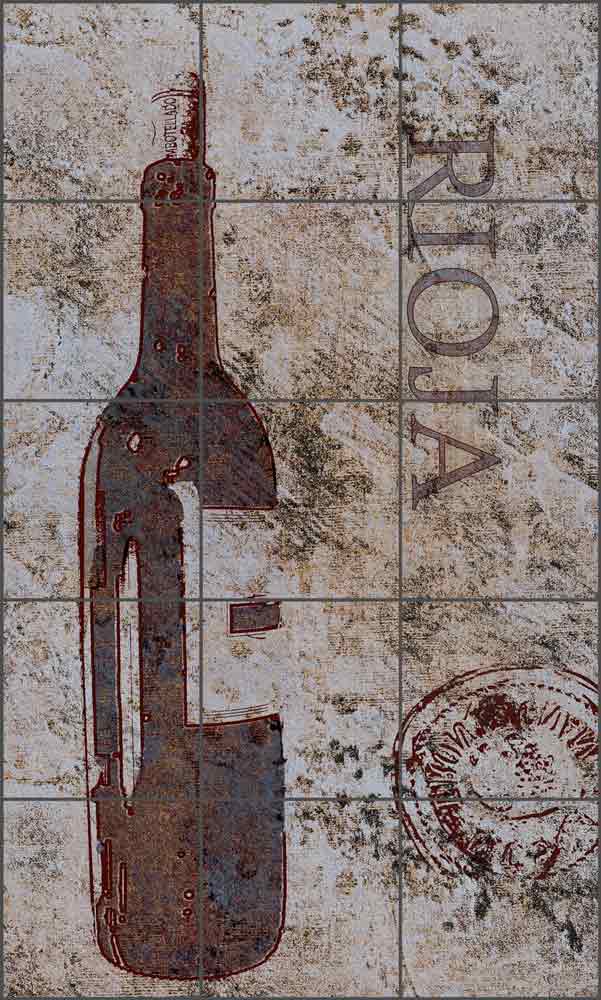 Winestone Roja by Louise Montillio Ceramic Tile Mural - OB-LM79b