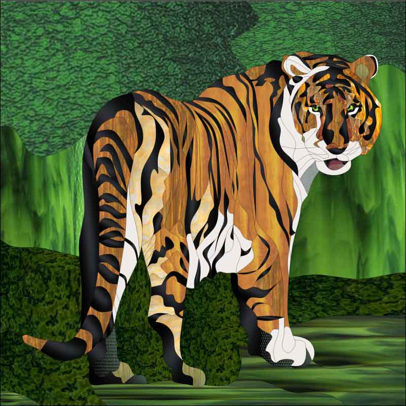 Tiger by Paned Expressions Studios Ceramic Accent & Decor Tile - OB-PES01AT