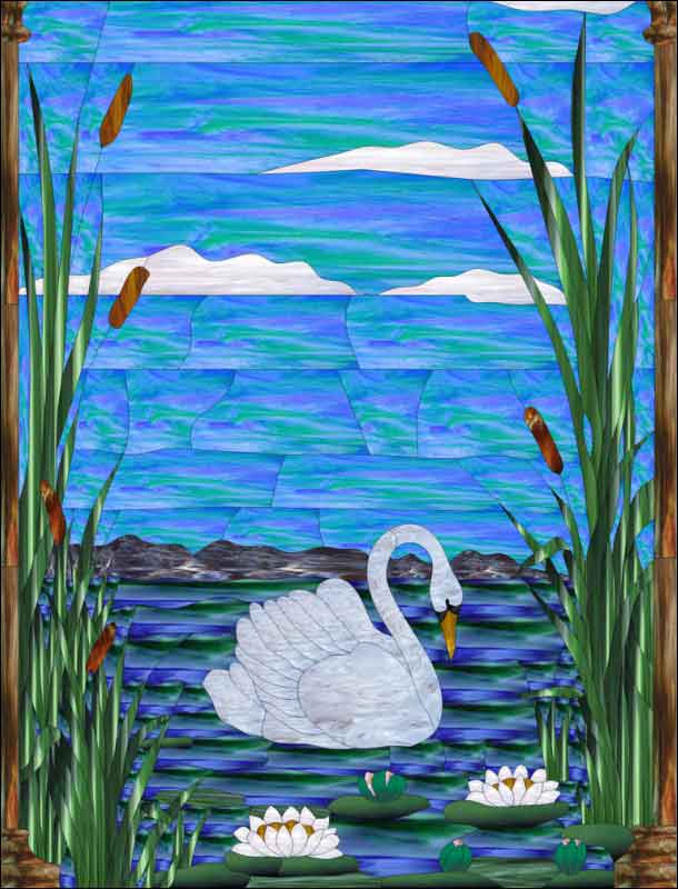 Swan by Paned Expressions Studios Ceramic Accent & Decor Tile - OB-PES07AT