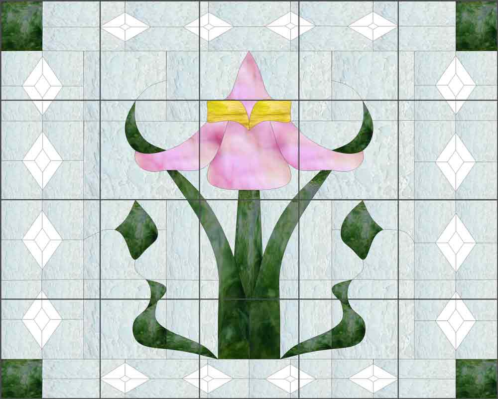 Victorian - Flowers n Diamonds by Paned Expressions Ceramic Tile Mural OB-PES101