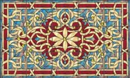 Paned Expressions Art Deco Ceramic Tile Mural 30" x 18" - OB-PES21L
