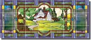 Paned Expressions Landscape Ceramic Tile Mural 29.75" x 12.75" - OB-PES31