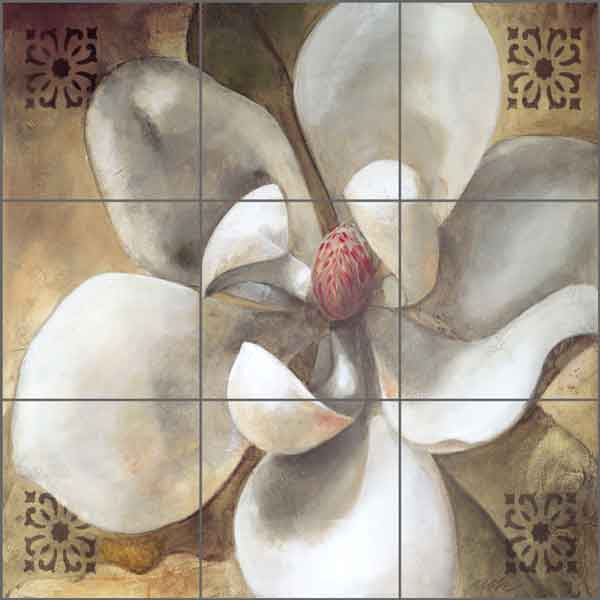 First Magnolia by Wilder Rich Ceramic Tile Mural OB-WR1285