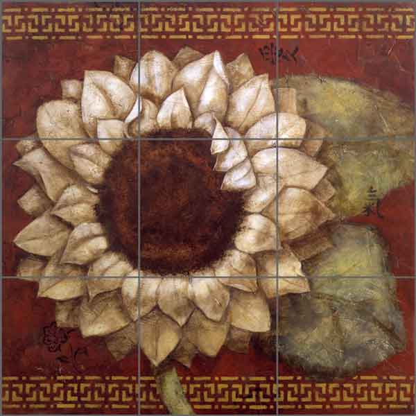 China Doll Sunflower by Wilder Rich Ceramic Tile Mural - OB-WR1321