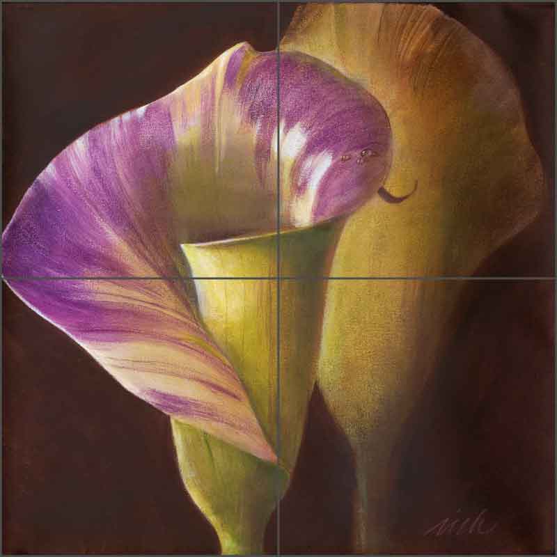 Spring Calla II by Wilder Rich Ceramic Tile Mural - OB-WR1346