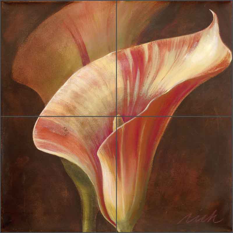 Spring Calla 1 by Wilder Rich Ceramic Tile Mural - OB-WR1351