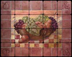Rich Fruit Kitchen Tumbled MarbleTile Mural 20" x 16" - OB-WR718