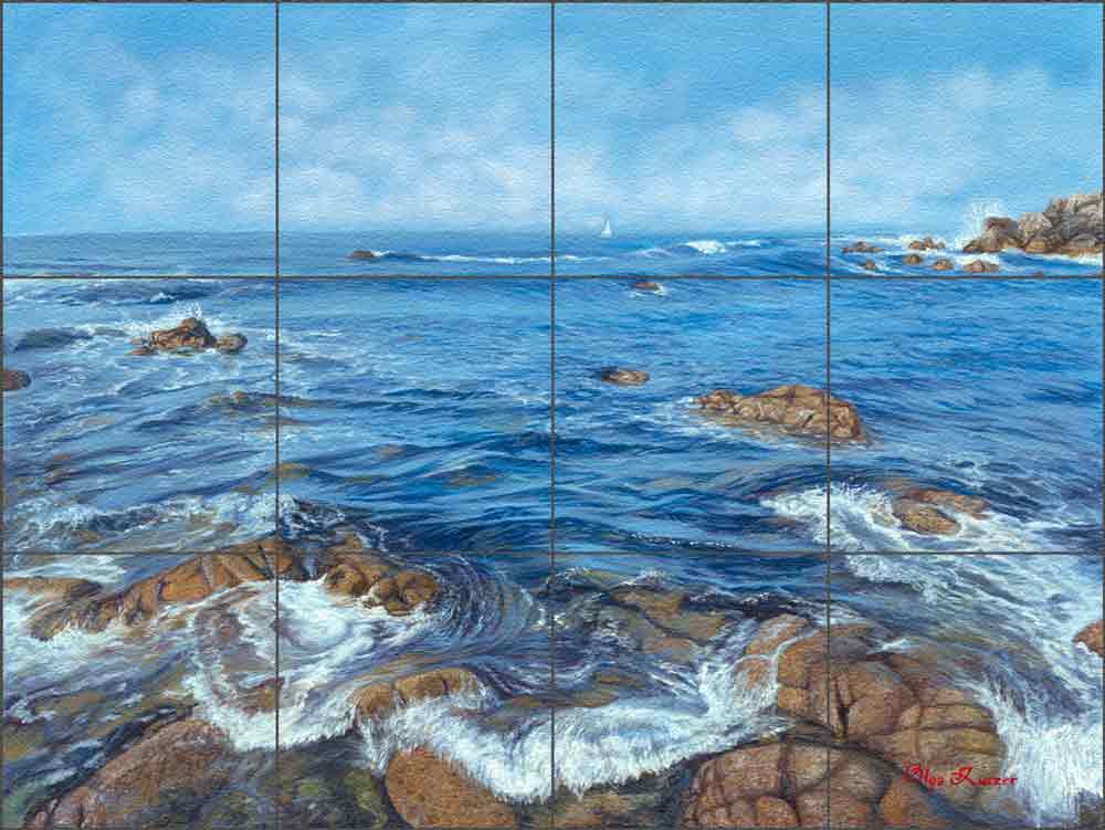 Pacific Exhibition by Olga Kuczer Glass Tile Mural 24" x 18" - OKA009
