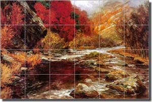 Wisinger-Florian River Landscape Ceramic Tile Mural 25.5" x 17" - OWF001