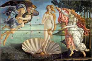 Botticelli Venus Old World Ceramic Tile Mural 18" x 12" - OWI008