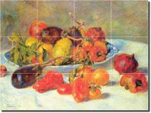 Renoir Fruit Kitchen Glass Tile Mural 24" x 18" - PAR001
