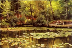 Waterlilies by Peder Mork Monsted Ceramic Tile Mural - PMM002