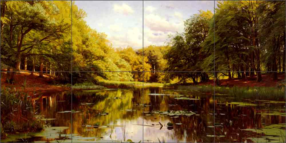 River Landscape 1 by Peder Mork Monsted Ceramic Tile Mural - PMM011