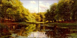 River Landscape 1 by Peder Mork Monsted Ceramic Tile Mural - PMM011