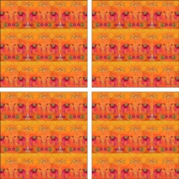 Exotic Elephants Repeat by Andrea Haase Ceramic Accent & Decor Tile Set - POV-AH012AT