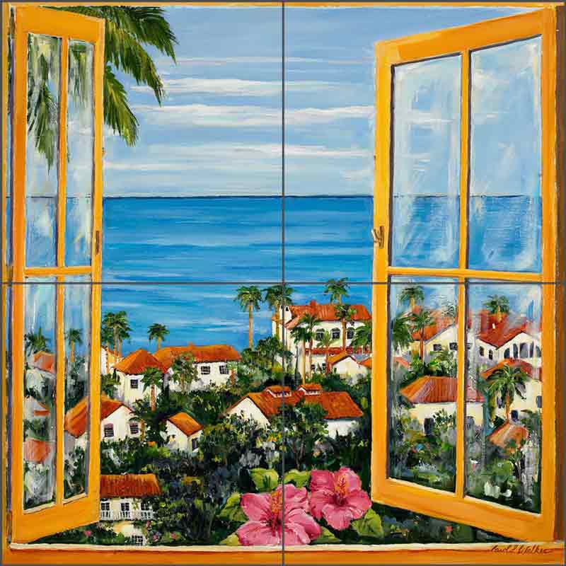 View from Window by Carol Walker Ceramic Tile Mural POV-CWA005