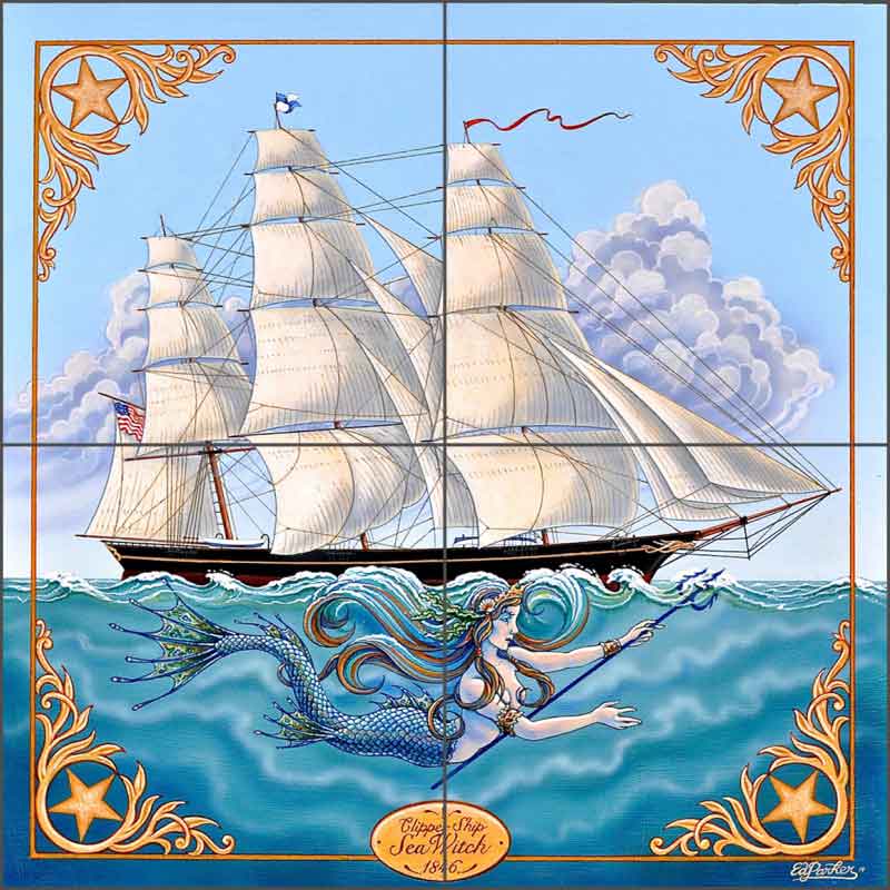 Sea Witch II by Ed Parker Ceramic Tile Mural - POV-EP001