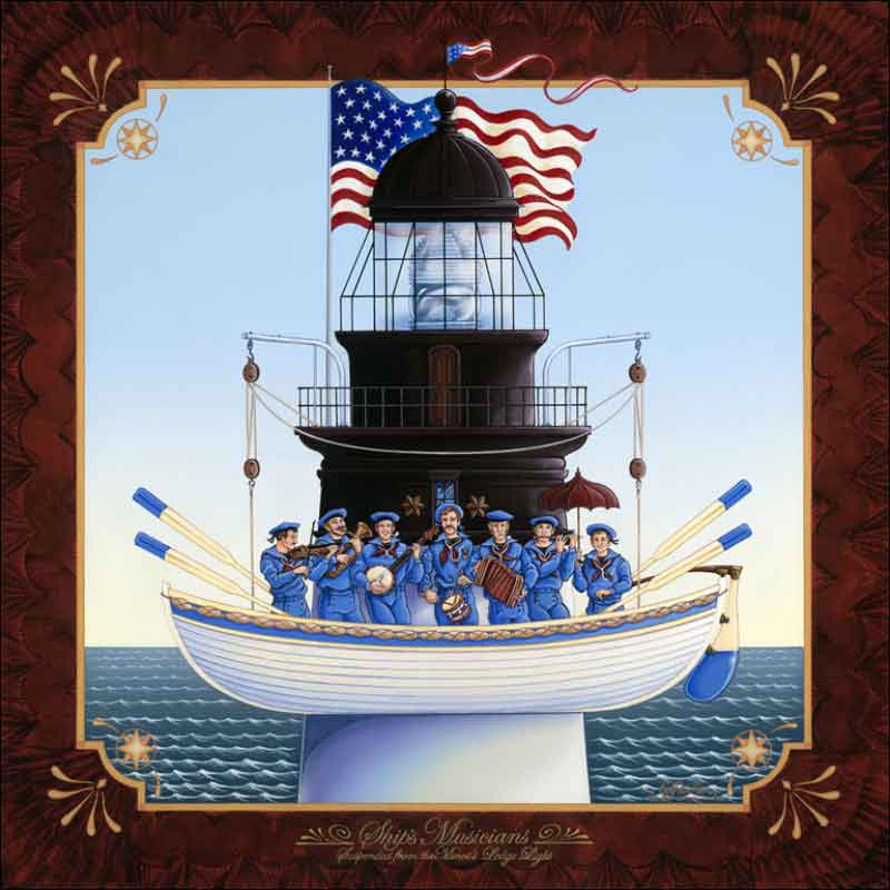 Ship's Musicians by Ed Parker Ceramic Accent & Decor Tile - POV-EP003AT