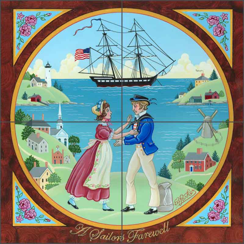 A Sailor's Farewell by Ed Parker Ceramic Tile Mural - POV-EP004