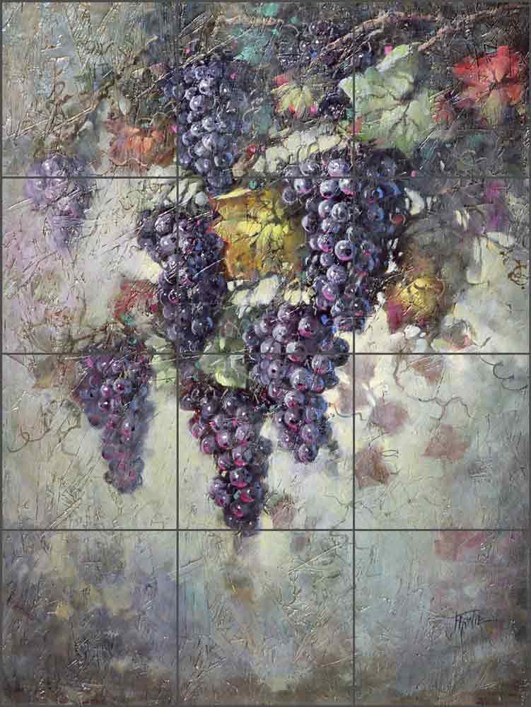 Grape Vine by Fernie Parker Taite Ceramic Tile Mural - POV-FPT007