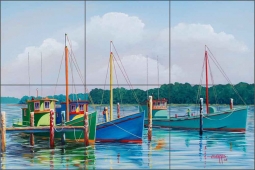 Happier Times by Hugh Harris Ceramic Tile Mural - POV-HHA013