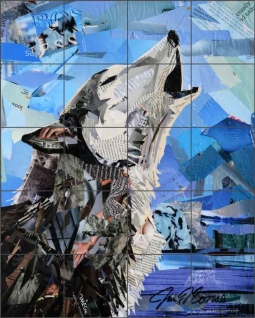 Midnight Howl by Jim Nonas Ceramic Tile Mural POV-JN022