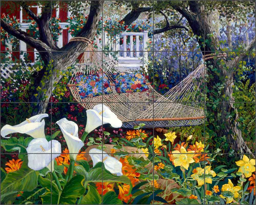 Garden Solace by John Powell Ceramic Tile Mural - POV-JP003