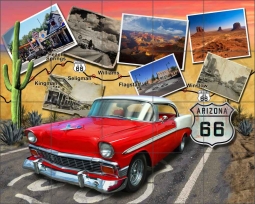 Arizona Route 66 by Jim Todd Ceramic Tile Mural - POV-JTA002