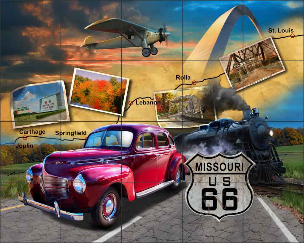 Missouri Route 66 by Jim Todd Ceramic Tile Mural - POV-JTA003