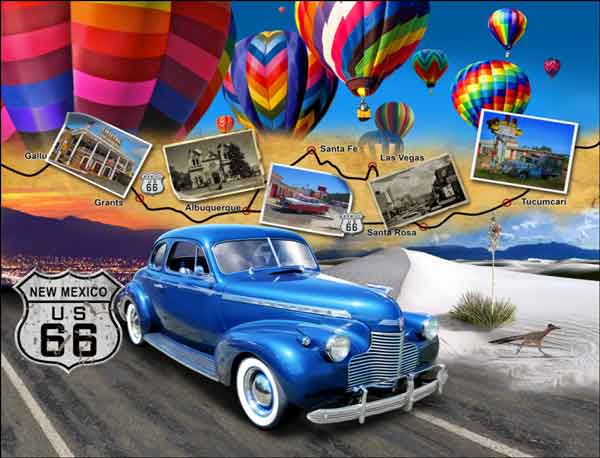 New Mexico Route 66 by Jim Todd Ceramic Accent & Decor Tile - POV-JTA004AT