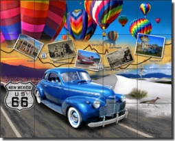 Todd New Mexico Route 66 Ceramic Tile Mural 21.25" x 17" - POV-JTA004