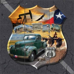 Texas Route 66 Shield Art Ceramic Tile Mural - POV-JTA008