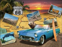 California Route 66 - Landscape by Jim Todd Ceramic Accent & Decor Tile - POV-JTA014AT