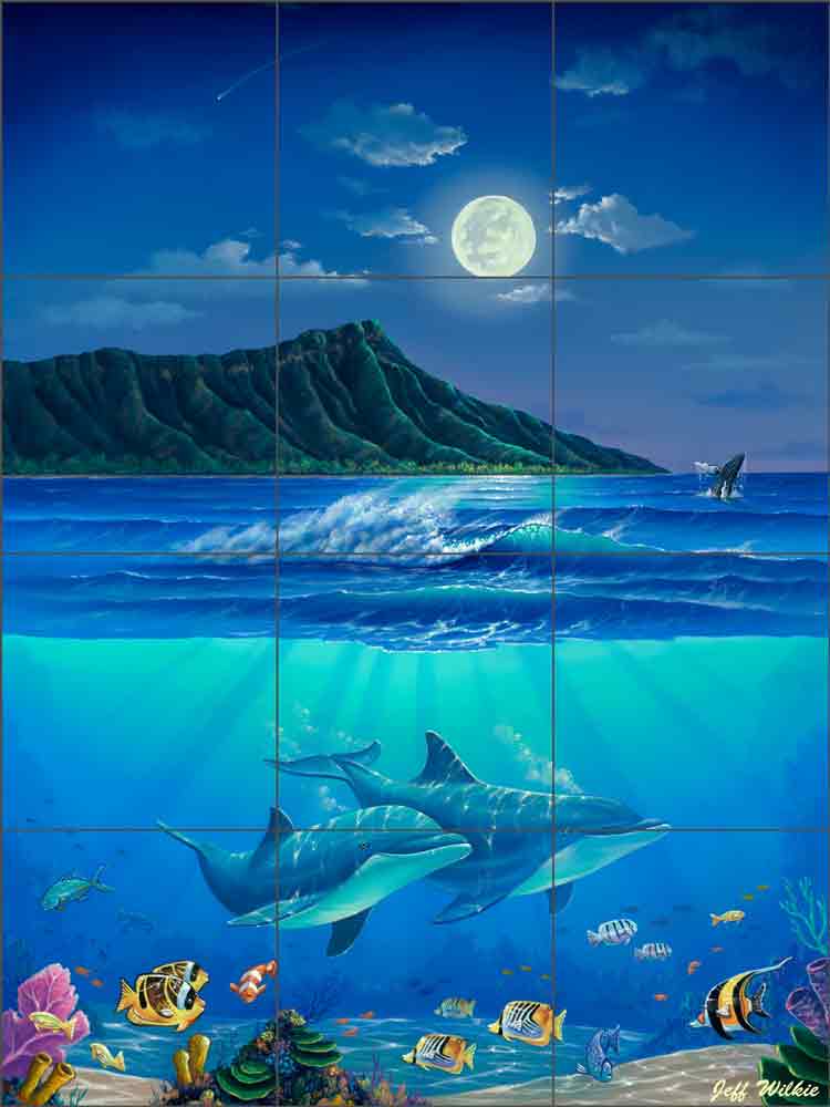 Diamond Head Romance by Jeff Wilkie Ceramic Tile Mural POV-JWA008