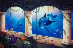 Hanging Gardens by Jeff Wilkie Ceramic Tile Mural - POV-JWA015
