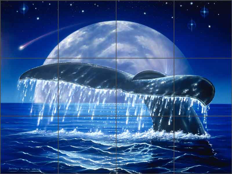 Moonlit Dive by Jeff Wilkie Ceramic Tile Mural POV-JWA021