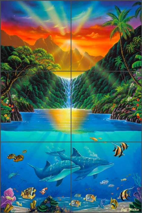 Secret Falls by Jeff Wilkie Ceramic Tile Mural - POV-JWA024