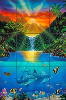 Secret Falls by Jeff Wilkie Ceramic Tile Mural - POV-JWA024