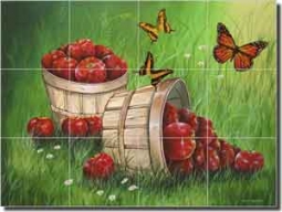 Wilkie Fruit Apples Ceramic Tile Mural 24" x 18" - POV-JWA031