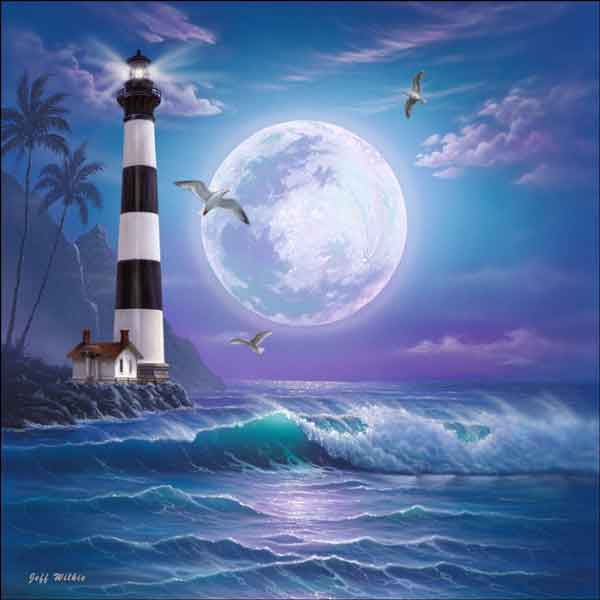 Island Dreams Lighthouse by Jeff Wilkie Ceramic Accent & Decor Tile - POV-JWA032AT