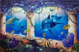 Hanging Gardens II by Jeff Wilkie Ceramic Tile Mural - POV-JWA041