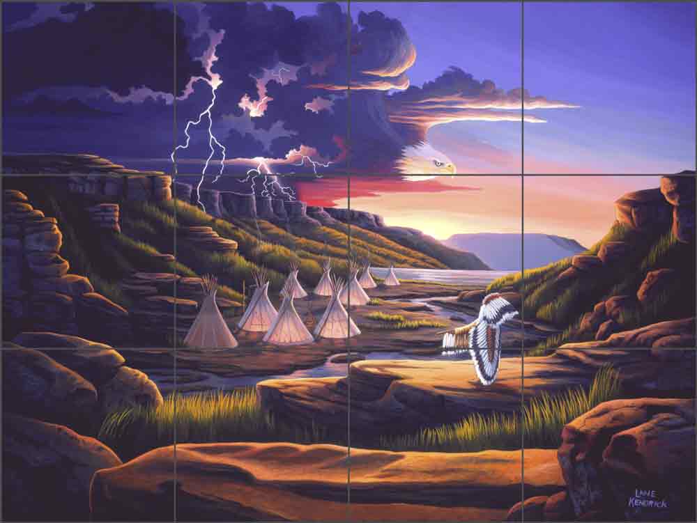 Calling of the Morning Blessing by Lane Kendrick Ceramic Tile Mural POV-LKA005