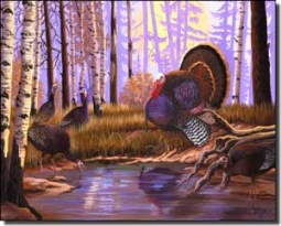 Kendrick Turkey Lodge Art Ceramic Accent Tile 10" x 8" - POV-LKA014AT