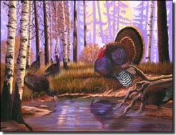 Kendrick Turkey Lodge Art Ceramic Accent Tile 8" x 6" - POV-LKA014AT