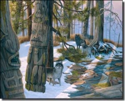 Kendrick Animals Wolves Ceramic Accent Tile 10" x 8" - POV-LKA026AT