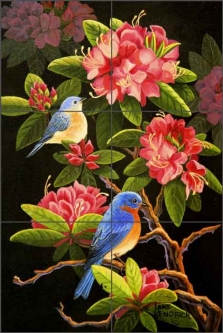 All Those Flowers by Lane Kendrick Ceramic Tile Mural POV-LKA028