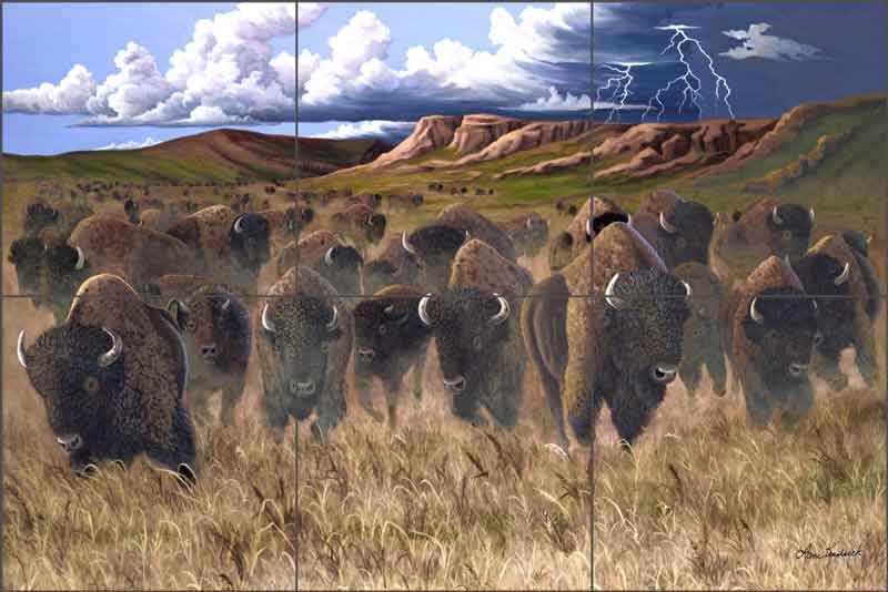 Autumn Stampede by Lane Kendrick Ceramic Tile Mural POV-LKA029